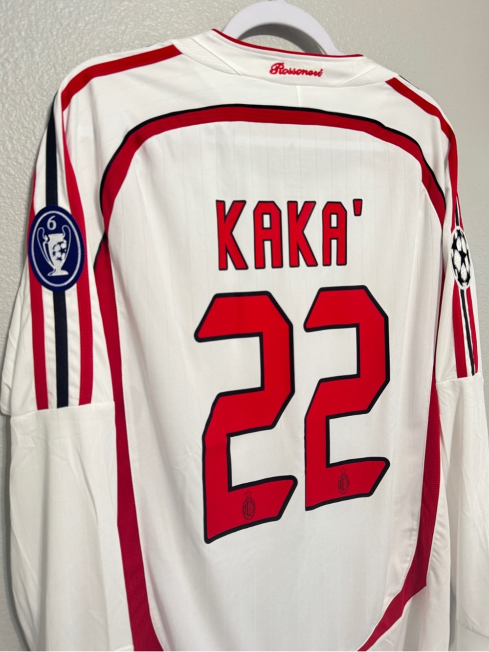 Vintage AC Milan 2007 Kaka UCL final white long sleeve soccer jersey - Picture 4 of 5